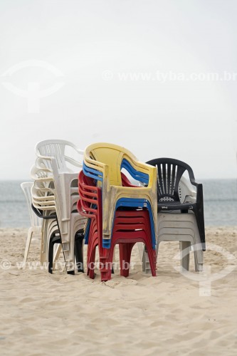 Cadeiras de praia para aluguel - Praia de Copacabana - Rio de Janeiro - Rio de Janeiro (RJ) - Brasil