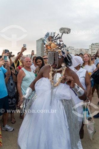 22ª festa de Iemanjá promovida pelo Mercadão de Madureira - Praia de Copacabana - Rio de Janeiro - Rio de Janeiro (RJ) - Brasil