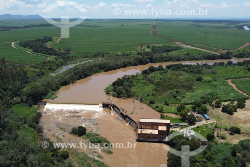 Foto feita com drone da Usina Hidrelétrica Itaipava (1909) - Santa Rosa de Viterbo - São Paulo (SP) - Brasil