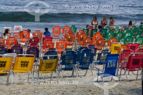 Cadeiras de praia para aluguel - Praia de Copacabana - Rio de Janeiro - Rio de Janeiro (RJ) - Brasil