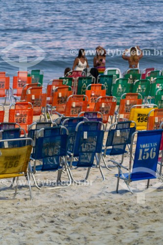 Cadeiras de praia para aluguel - Praia de Copacabana - Rio de Janeiro - Rio de Janeiro (RJ) - Brasil