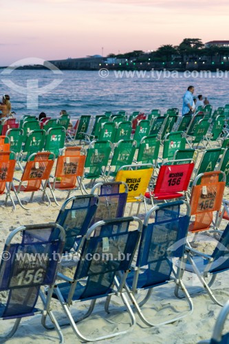 Cadeiras de praia para aluguel - Praia de Copacabana - Rio de Janeiro - Rio de Janeiro (RJ) - Brasil