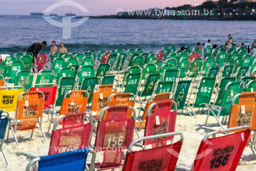 Cadeiras de praia para aluguel - Praia de Copacabana - Rio de Janeiro - Rio de Janeiro (RJ) - Brasil