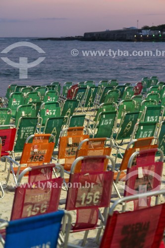 Cadeiras de praia para aluguel - Praia de Copacabana - Rio de Janeiro - Rio de Janeiro (RJ) - Brasil