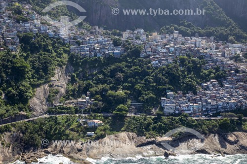 Vista aérea da Favela do Vidigal - Rio de Janeiro - Rio de Janeiro (RJ) - Brasil