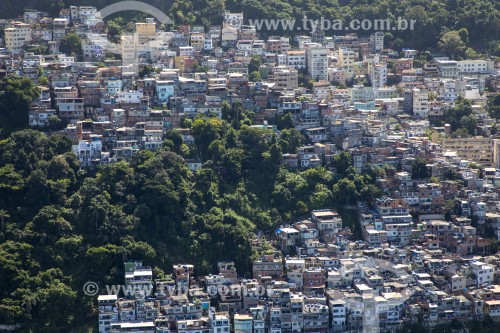 Vista aérea da Favela do Vidigal - Rio de Janeiro - Rio de Janeiro (RJ) - Brasil