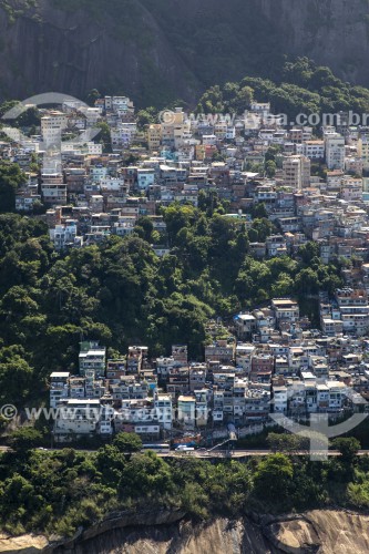 Vista aérea da Favela do Vidigal - Rio de Janeiro - Rio de Janeiro (RJ) - Brasil