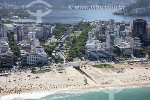 Vista aérea do Jardim de Alah (1938) com a Lagoa Rodrigo de Freitas ao fundo - Rio de Janeiro - Rio de Janeiro (RJ) - Brasil