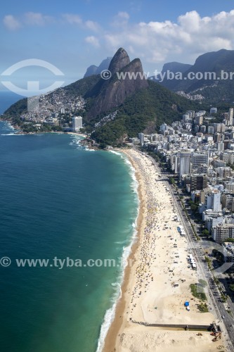 Vista aérea do Jardim de Alah (1938) com a Praia do Leblon e o Morro Dois Irmãos ao fundo - Rio de Janeiro - Rio de Janeiro (RJ) - Brasil