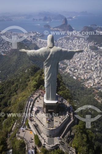 Foto feita com drone do Cristo Redentor - Rio de Janeiro - Rio de Janeiro (RJ) - Brasil