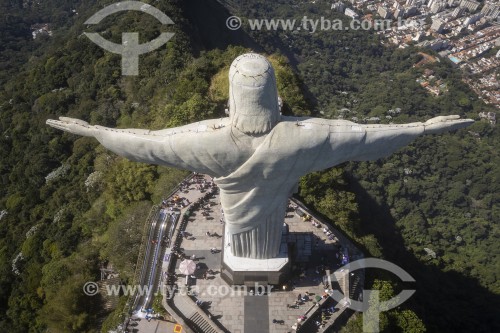 Foto feita com drone do Cristo Redentor - Rio de Janeiro - Rio de Janeiro (RJ) - Brasil