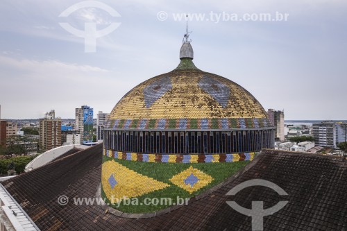 Foto feita com drone do domo do Teatro Amazonas (1896) - Manaus - Amazonas (AM) - Brasil