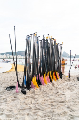 Remos para aluguel na areia da Praia de Copacabana - Rio de Janeiro - Rio de Janeiro (RJ) - Brasil