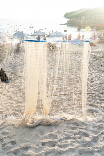 Rede de pesca - Colônia de pescadores Z-13 - no Posto 6 da Praia de Copacabana - Rio de Janeiro - Rio de Janeiro (RJ) - Brasil