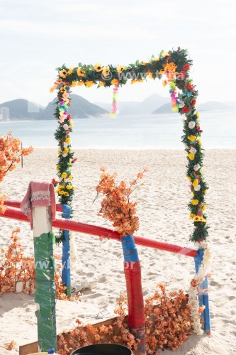 Rampa de acesso à Praia de Copacabana decorada com flores - Rio de Janeiro - Rio de Janeiro (RJ) - Brasil