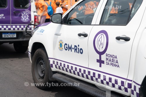 Viatura da Ronda Maria da Penha da Guarda Municipal do Rio de Janeiro - tropa especializada na prevenção e combate à  violência contra a mulher - Rio de Janeiro - Rio de Janeiro (RJ) - Brasil