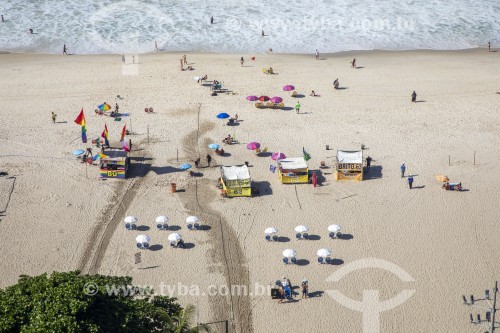 Vista de cima da orla da Praia de Copacabana - Rio de Janeiro - Rio de Janeiro (RJ) - Brasil