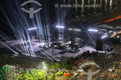 Palco montado na Praia de Copacabana para o show da cantora Madonna - Rio de Janeiro - Rio de Janeiro (RJ) - Brasil