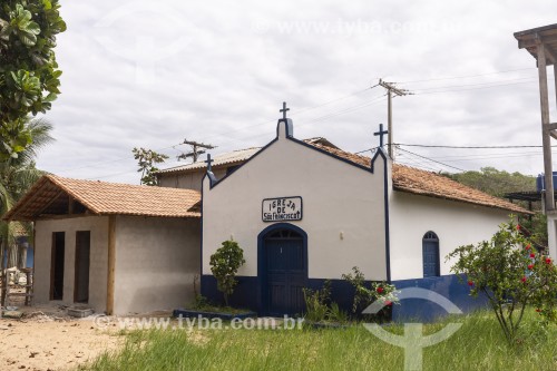 Pequena Igreja de São Francisco na vila da Ponta do Corumbau - Prado - Bahia (BA) - Brasil