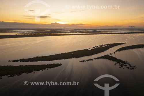 Foto feita com drone de ilhas fluviais - Parque Nacional de Anavilhanas  - Novo Airão - Amazonas (AM) - Brasil