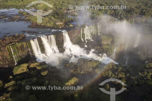 Foto feita com drone das Cataratas do Iguaçu no Parque Nacional do Iguaçu  - Puerto Iguazú - Província de Misiones - Argentina