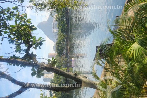 Vista da Lagoa Rodrigo de Freitas com o Morro Dois Irmãos ao fundo - Rio de Janeiro - Rio de Janeiro (RJ) - Brasil