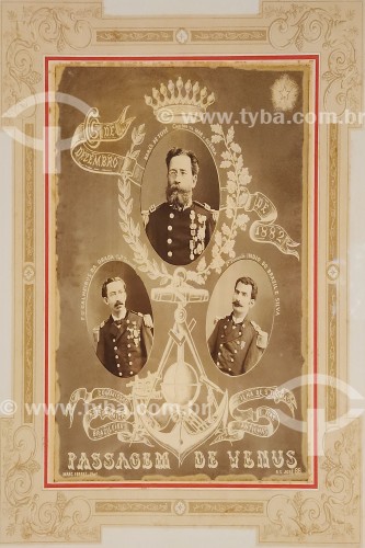 Reprodução: Papel albuminado e fotomontagem sobre cartão de época - Comissão Astronômica Brasileira: Passagem de Vênus - 1882 por Marc Ferrez - Coleção Thereza Christina Maria - Acervo Biblioteca Nacional - Rio de Janeiro - Rio de Janeiro (RJ) - Brasil