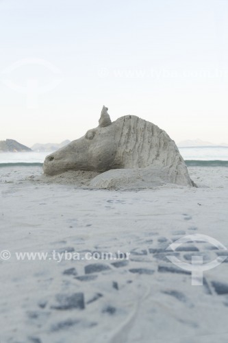 Escultura de areia - Praia de Copacabana - Rio de Janeiro - Rio de Janeiro (RJ) - Brasil