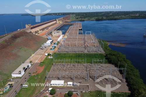 Foto feita com drone da Usina Hidrelétrica de Ilha Solteira - Divisa dos Estados de São Paulo e Mato Grosso do Sul - Selvíria - Mato Grosso do Sul (MS) - Brasil