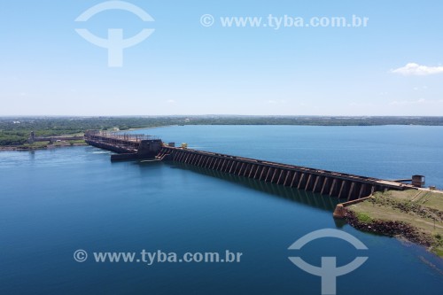 Foto feita com drone da Usina Hidrelétrica de Jupiá - Divisa dos estados de São Paulo e Mato Grosso do Sul - Três Lagoas - Mato Grosso do Sul (MS) - Brasil