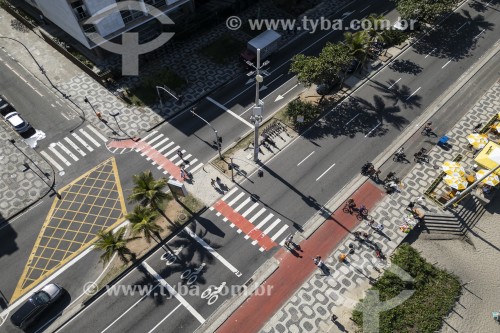 Foto feita com drone do calçadão da Praia de Ipanema - Rio de Janeiro - Rio de Janeiro (RJ) - Brasil