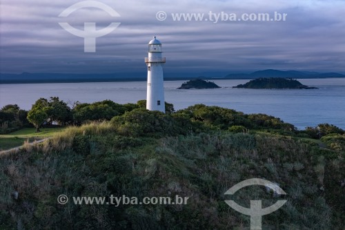 Foto feita com drone do Farol das Conchas - Paranaguá - Paraná (PR) - Brasil