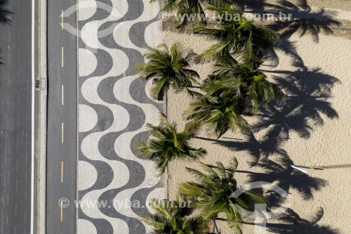 Foto feita com drone do calçadão da Praia de Copacabana - Rio de Janeiro - Rio de Janeiro (RJ) - Brasil