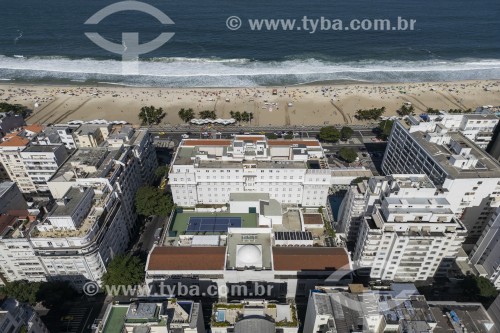 Foto feita com drone da orla da Praia de Copacabana - Rio de Janeiro - Rio de Janeiro (RJ) - Brasil