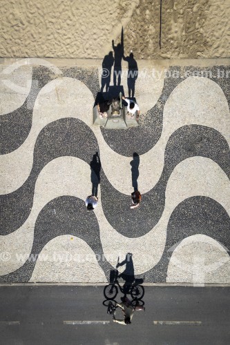 Foto feita com drone do calçadão da Praia de Copacabana - Rio de Janeiro - Rio de Janeiro (RJ) - Brasil