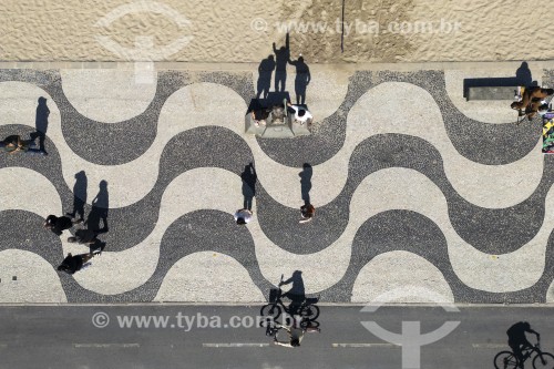 Foto feita com drone do calçadão da Praia de Copacabana - Rio de Janeiro - Rio de Janeiro (RJ) - Brasil