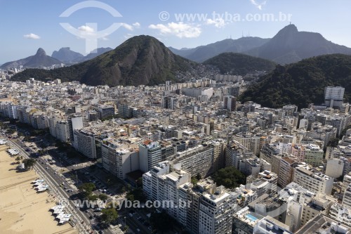 Foto feita com drone da orla da Praia de Copacabana - Rio de Janeiro - Rio de Janeiro (RJ) - Brasil