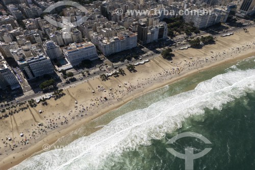Foto feita com drone da orla da Praia de Copacabana - Rio de Janeiro - Rio de Janeiro (RJ) - Brasil