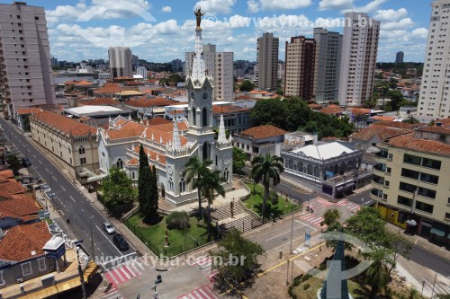 Foto feita com drone da Catedral Metropolitana do Sagrado Coração de Jesus - Uberaba - Minas Gerais (MG) - Brasil
