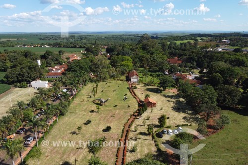Foto feita com drone do Geossítio Peirópolis e do Centro de Pesquisas Paleontológicas Llewellyn Ivor Price - Projeto Geopark Uberaba ? Terra de Gigantes - Uberaba - Minas Gerais (MG) - Brasil