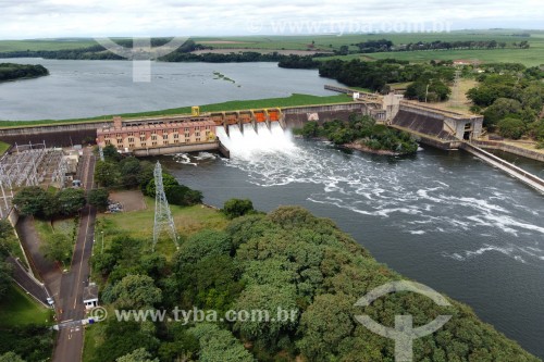 Foto feita com drone da Usina Hidrelétrica de Barra Bonita - Barra Bonita - São Paulo (SP) - Brasil