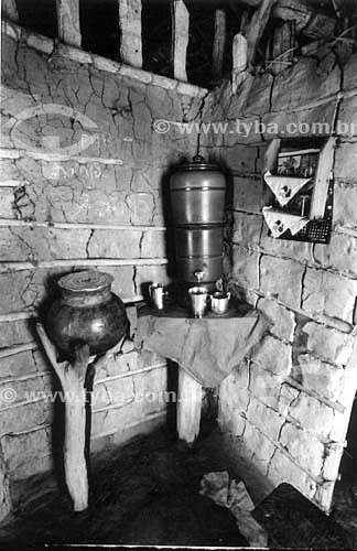  Interior of poor house near the shore of Araguaia river - Goias state - Brazil 