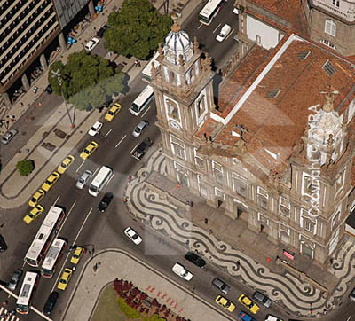  Aerial view of the Candelaria Church*, showing part of the Pio X square - Rio de Janeiro city - Rio de Janeiro state - Brazil * The Church is a National Historic Site since 04-14-1938. 