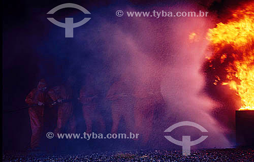  Firemen, smoke and fire - Brazil 