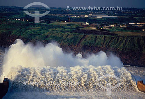  Industrial - Itaipu Hidroelectrical water outflow - Parana state - Brazil 