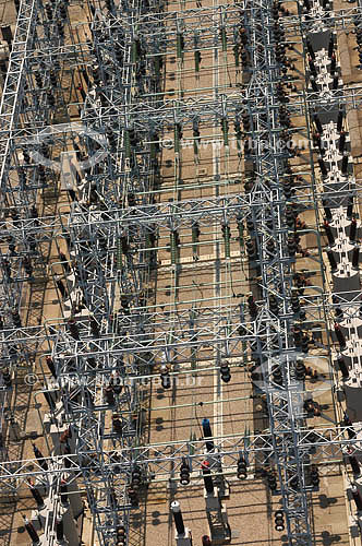  Aerial view of the Light Station, Electric energy - high-voltage transmission - Rio de Janeiro city - Rio de Janeiro state - Brazil 