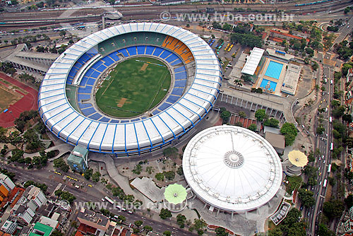  Aerial view of Maracana Soccer Stadium - Rio de Janeiro city - Rio de Janeiro state = Brazil 