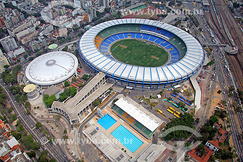  Aerial view of Maracana Soccer Stadium - Rio de Janeiro city - Rio de Janeiro state = Brazil 