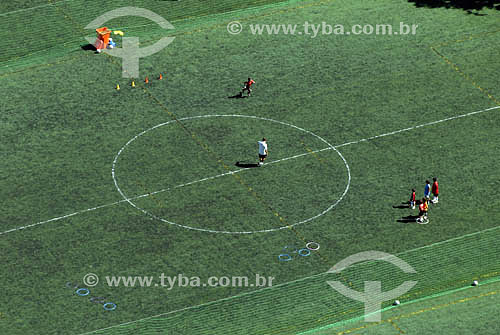  Kids training at soccer field 