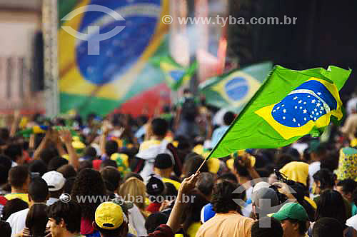  Brazilian soccer fans gathered at 